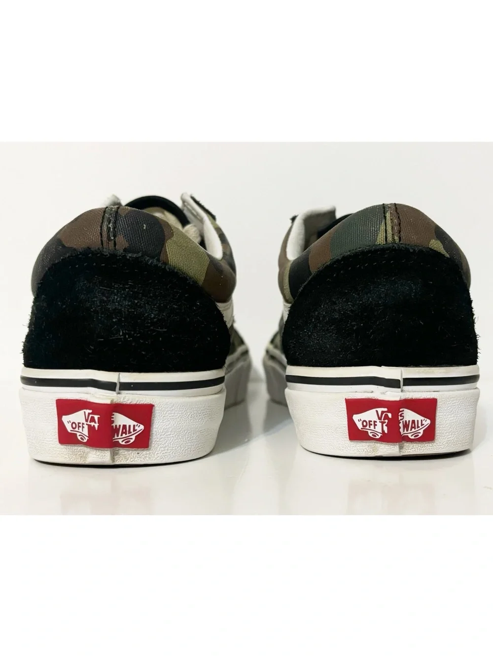 Vans Old Skool Woodland Camo & Black Sneakers, Womens Sz 7, Mens Sz 5.5 Unisex